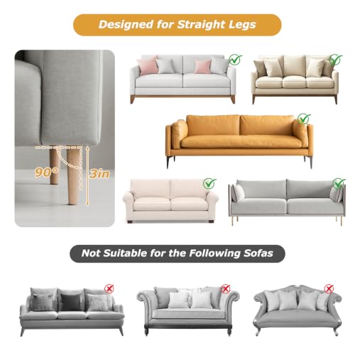 Under Couch Blocker 3" x 13 ft, Elastic Sofa Gap Bumper for Straight-Leg - size: Small