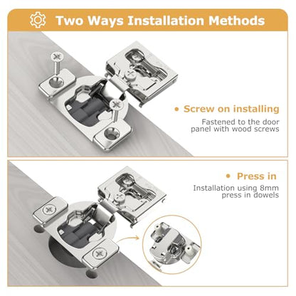 Furniware 50 Pieces 1/4" Small Overlay Concealed Face Frame Hinges - color: 50 Pieces, size: 1/4 Inch