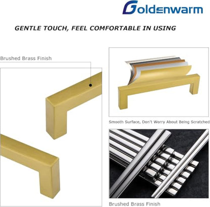 Goldenwarm 35 Pack Gold Cabinet Knobs，Brushed Brass Drawer Knobs - color: Gold, size: Single Hole