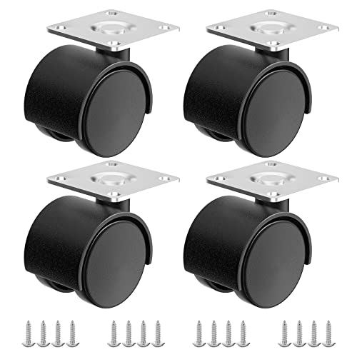 1.5 Inch Furniture Caster Wheels, Plastic Casters Set of 4, Plate Swivel Nylon Small Casters for Carts, Furniture, Baby Bed, Kitchen, Cabinet, Table (with Stainless Steel Screws) - style: 1.5 inch