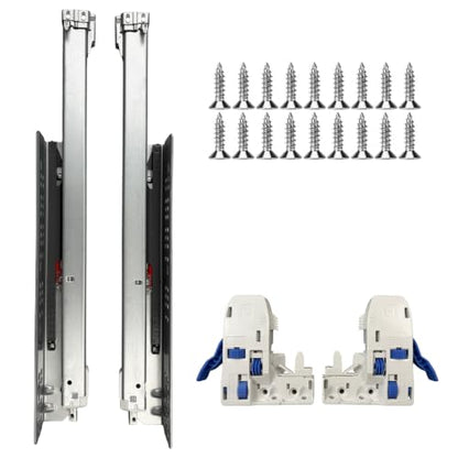 1 Pair 16 Inch (400mm) Undermount Soft Close Drawer Slides - size: 16 Inch-1 Set