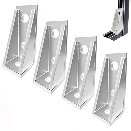 90° Gusseted Fitting for 1-5/8" Unistrut Strut Channel - color: Silvery 4 Pack