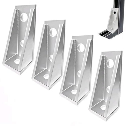 90° Gusseted Fitting for 1-5/8" Unistrut Strut Channel - color: Silvery 4 Pack