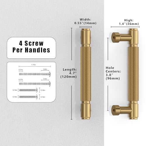 TA012 10 Pack Champagne Bronze Cabinet Pulls 3.75 Inch(96mm) Kitchen Cabinet Handles Cabinet Hardware for Drawer Pulls - color: Champagne Bronze, size: 3.75" Hole Center