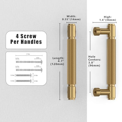 TA012 10 Pack Champagne Bronze Cabinet Pulls 3.75 Inch(96mm) Kitchen Cabinet Handles Cabinet Hardware for Drawer Pulls - color: Champagne Bronze, size: 3.75" Hole Center