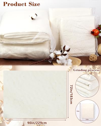 FIVEIZERO 100% Cotton Quilt Batting,72"X90" Cotton Batting for Quilting - size: 72"x90"