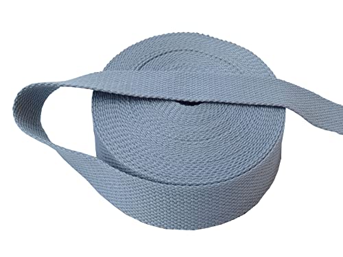 1 Inch Cotton Webbing 10 Yards Cotton Strap for Tote Canvas Bags Crafts Sewing (2024 Silver Grey) - color: Grey,Silver