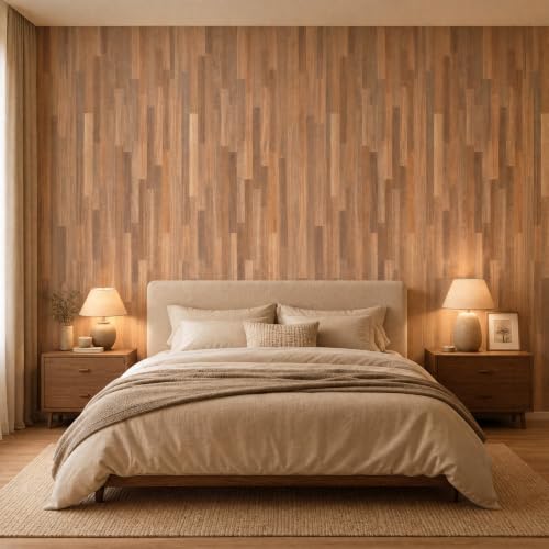 MelunMer Wood Peel and Stick Wallpaper Wood Plank Contact Paper 23.6”×78.7” - color: Brown, size: 23.6" x 78.7"