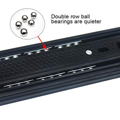 1 Pairs Ball Bearing Drawer Slides, 8 10 12 14 16 Inchs Furniture Drawer Slides 3 Folds Extension Soft Close Guide Rail for Dresser, Cabinet, Kitchen(8in)
