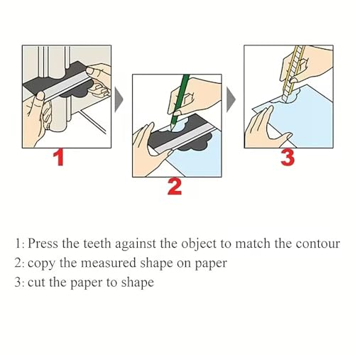 1pc 5 Feet Contour Gauge Tool - Adjustable Irregular Shape Duplicator for Precise Corner Profiling. Essential Template Maker for Carpets, Tiles, Laminate Flooring & DIY Woodworking