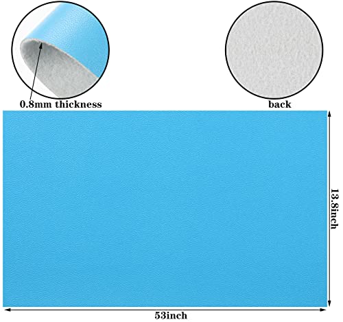 Picheng Smooth Faux Leather Sheets: 13.8"X53" Solid Soft Faux Leather Roll - color: Sky Blue