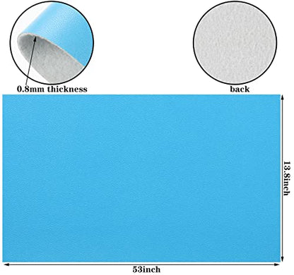 Picheng Smooth Faux Leather Sheets: 13.8"X53" Solid Soft Faux Leather Roll - color: Sky Blue
