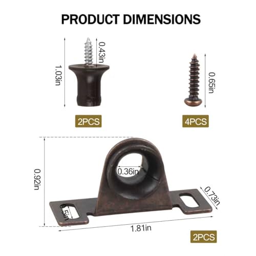 Cabinet Door Latch,H219 Bulldog Cabinet Catch, Cabinet Hardware, Brown (2pcs) (2pcs) - color: 2pcs