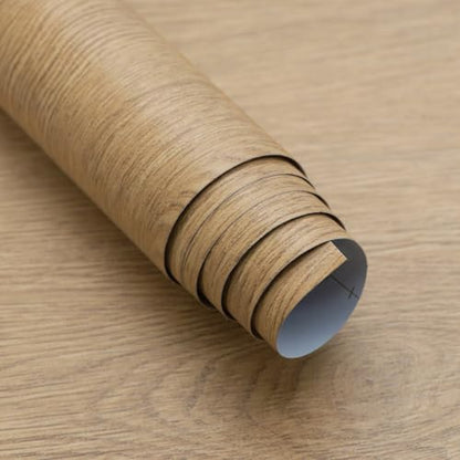 Extra Wide 48"x354" Wood Grain Contact Paper Peel Stick Faux Wood Wallpaper - color: Brown, size: 48" x 354.3"