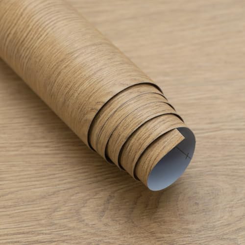 Extra Wide 48"x354" Wood Grain Contact Paper Peel Stick Faux Wood Wallpaper - color: Brown, size: 48" x 354.3"