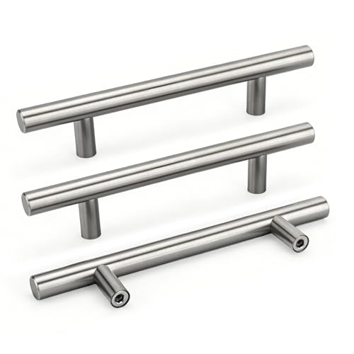 Goldenwarm 10 Pack 3-3/4 inch Brushed Nickel Cabinet Pulls Cabinet Handles - color: Brushed Nickel, size: 3-3/4 Inch Hole Centers