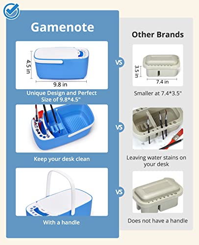 GAMENOTE Paint Brush Cleaner, Paint Brush Holder and Palette, Blue - color: Blue