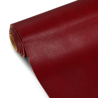 Faux Leather Fabric, Marine Vinyl Fabric, 1.05mm Thick Vinyl Upholstery Soft Durable Synthetic Material PU Leather for Sofa Chairs Bags DIY Crafts Sewings,5 Yard 55" x 180" Red - color: Red, size: Pre-cut 5 Yard (54" x 180")