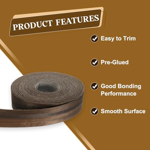 uxcell 1-1/2 Inch x 49ft Wood Veneer Edge Banding Pre-Glued Flexible Strips - size: 1-1/2 Inch x 49ft
