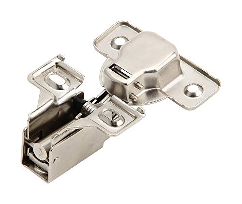 Silverline 2 Pack Soft Close 1/2 Inch Overlay Short Arm Kitchen Cabinet Hinges, Brushed Nickel 95 Opening Degree Concealed Face Frame Door Hinges with Mounting Screws