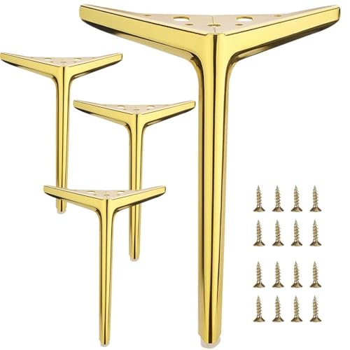 9.8 inch/25cm Shiny Gold Metal Furniture Legs Set of 4 - color: Shiny Gold, size: 9.8 inch
