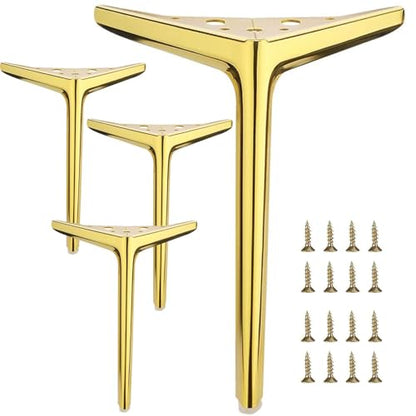 9.8 inch/25cm Shiny Gold Metal Furniture Legs Set of 4 - color: Shiny Gold, size: 9.8 inch