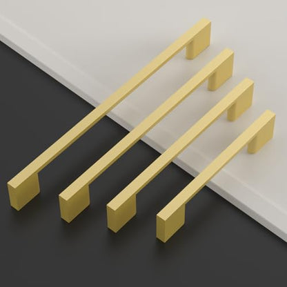 Asidrama 10 Pack 5 Inch(128mm) Brushed Gold Kitchen Cabinet Handles, Cabinet Pulls Kitchen Cabinet Hardware for Cupboard Drawer Pulls - color: Brushed Gold, size: 5" Hole Center(128mm), style: 10 Pack