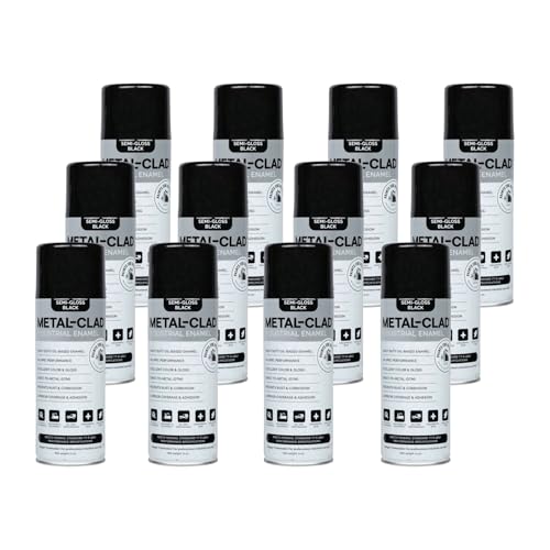 Case of 12 Aerosol Spray Paint (Semi-Gloss Black) 8-S-1722CS - color: Semi-Gloss Black, size: 11 Fl Oz (Pack of 12)