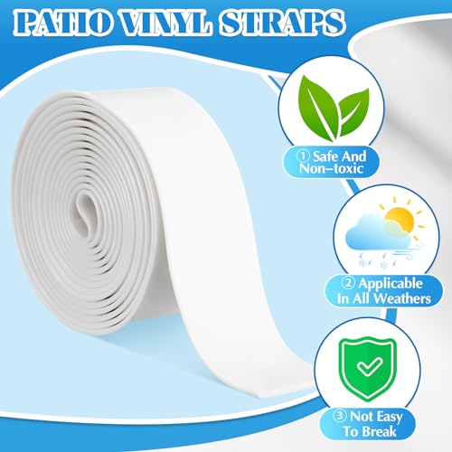 Landical Lawn Chair Webbing for Patio Chairs,2 Inch Wide 10 ft, White - color: white