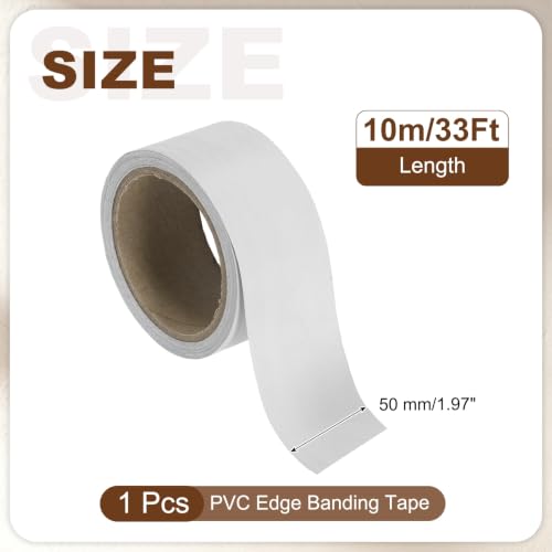 uxcell PVC Edge Banding Tape 2" Pure White Peel Stick Edging Trim - color: Pure White, size: 2"