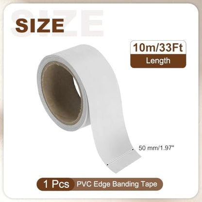 uxcell PVC Edge Banding Tape 2" Pure White Peel Stick Edging Trim - color: Pure White, size: 2"
