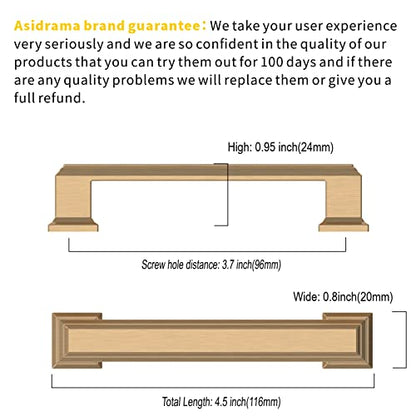 Asidrama 20 Pack 3.75 inch Champagne Bronze Kitchen Cabinet Handles - color: Champagne Bronze, size: 3.75" Hole Center(96mm)