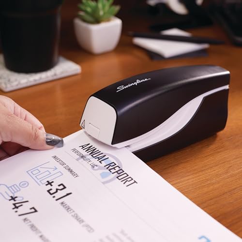 Swingline Electric Stapler, 20 Sheet Capacity, Portable, Compact, Battery, Black (42132) - size: Half Strip, style: Half Strip
