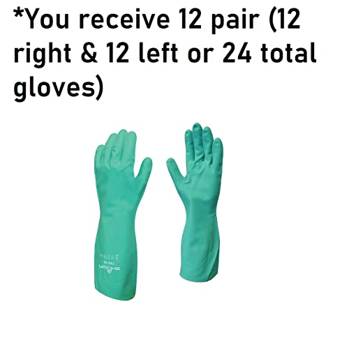 SHOWA 730 Chemical Resistant Glove, 15-mil Nitrile, X-Large, 12-Pack - size: X-Large, style: 12-pack