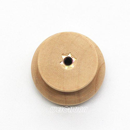 WEICHUAN 15-Pack Solid Wood Knobs for Cabinet Dresser Furniture Drawer - color: log pack of 15