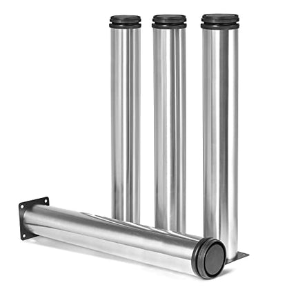 Stainless Steel Adjustable Furniture Legs 16 Inch - Silver - 4pcs - color: Silver, size: 16"