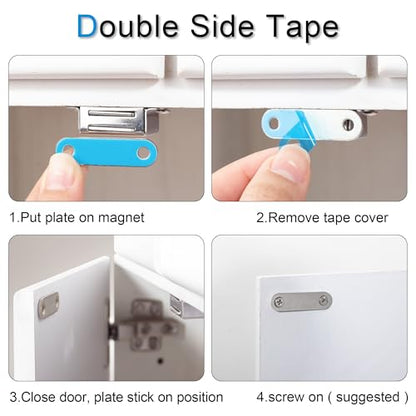 whitesnow Magnetic Cabinet Latch Furniture Drawer Catches, Pack of 2