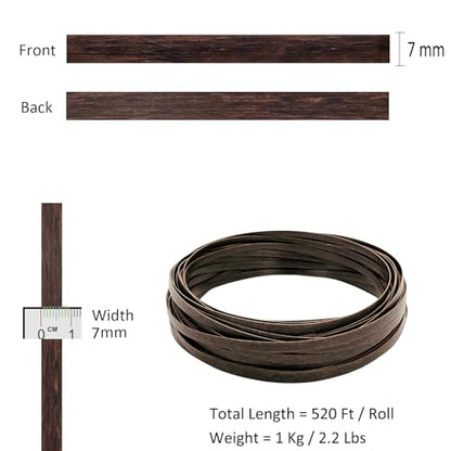 2.2 Lbs Mottled Dark Brown Wicker Repair Supplies, 520 Ft Plastic Rattan Replacement Material, Wicker Repair Kit for Patio Furniture Repair - color: Mottled Dark Brown, size: 2.2 Lbs