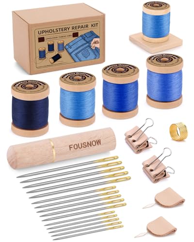Upholstery Repair Kit Professional Heavy Duty Sewing Kit with Blue Threads