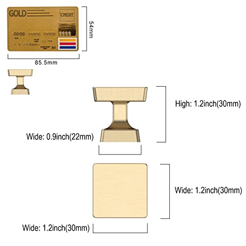 Amerdeco 10 Pack Brushed Gold Cabinet Knobs 1.2" - color: Brushed Gold, size: Knob