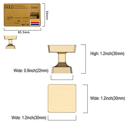 Amerdeco 10 Pack Brushed Gold Cabinet Knobs 1.2" - color: Brushed Gold, size: Knob