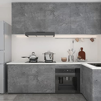 Dark Concrete Wallpaper Peel and Stick Gray Concrete Cement Contact Paper 16x118 inch Matte Thick Texture Wall Paper Removable Self-Adhesive Vinyl Wrap for Kitchen Bedroom Bathroom Wall Covers - color: Dark Gray, size: 16" x 118"