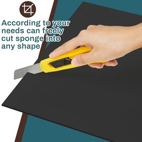 Frienda 1 Pack 118" x 60" x 0.2" Upholstery High Density Craft Foam, Black - color: Black, size: 118" X 60" X 0.2"
