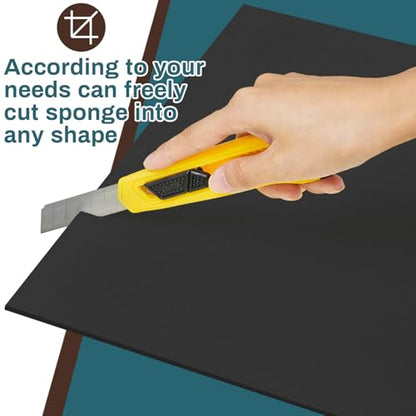 Frienda 1 Pack 118" x 60" x 0.2" Upholstery High Density Craft Foam, Black - color: Black, size: 118" X 60" X 0.2"