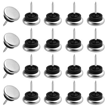 TOVOT 20PCS Furniture Chair Glide Nail-On Metal Glides for Carpet Floors (23mm) - size: 23mm