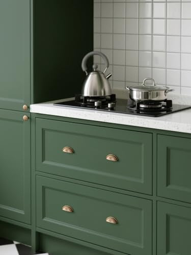 Champagne Bronze Cabinet Cup Pulls 2.5" Hole Center 5 Pack Brass Drawer Pulls Kitchen Hardware Cabinet Handles Dresser Handles - color: Champagne Bronze, size: 2.5"(64mm) Hole Center