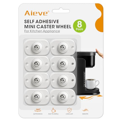 Aieve Appliance Rollers, 8 Pack Small Appliance Sliders for Easy Moving - color: Silver, size: 1 Ball Bearing