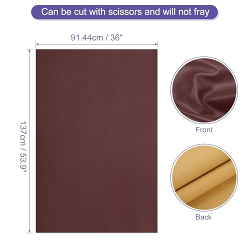 PATIKIL PU Faux Leather Fabric Nappa Grain 1 Yards Length 54"x36"x0.04" Soft Synthetic Leather Material Sheets 1mm Thick for Bags DIY Crafts, Dark Brown - color: Dark Brown, size: 54"x36"x0.04"