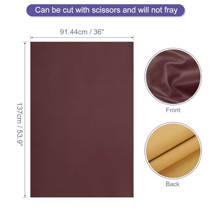 PATIKIL PU Faux Leather Fabric Nappa Grain 1 Yards Length 54"x36"x0.04" Soft Synthetic Leather Material Sheets 1mm Thick for Bags DIY Crafts, Dark Brown - color: Dark Brown, size: 54"x36"x0.04"