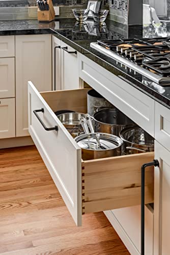 Goo-Ki 6 Pack 3 3/4" Center to Center Matte Black Modern Cabinet Pulls Solid Contemporary Home Improvement Hardware Drawer Pulls Zinc Alloy Kitchen Handles - color: Matte Black, size: 3 3/4'' Center to Center